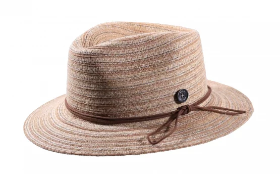 Strohhut Traveler Hanf in Nougat