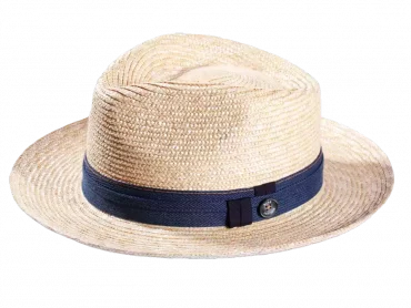 Fedora Stroh mit Baumwoll-Garnitur