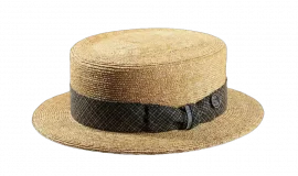 Strohhut Canotier mit Seide