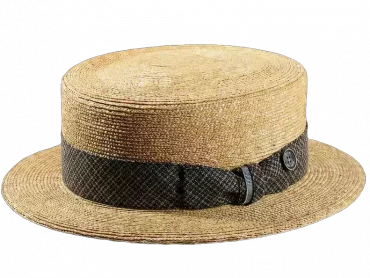 Strohhut Canotier mit Seide