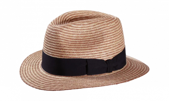Strohhut Traveler Mittelbeige/Blau