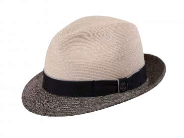 Strohhut Trilby Hanf/Seide zweifarbig