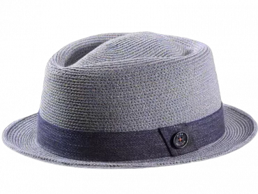 Trilby Diamant Hanf soft mit Gimpe in Silberblau