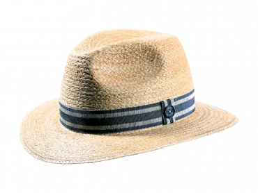 Strohhut Traveler Raffia mit gestreiften Hutband