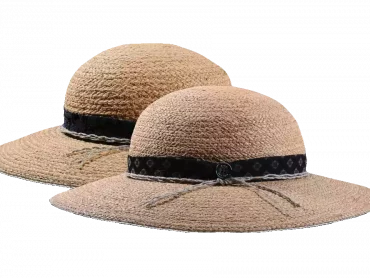 Cloche breit Raffia mit Hanfschnur Var. 1+2