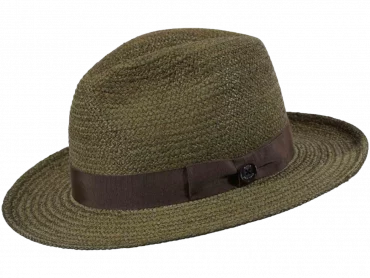 Fedora Raffia fein farbig Olive