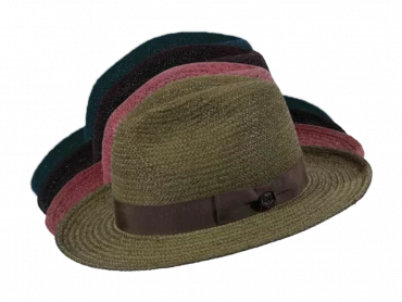 Fedora Raffia fein farbig