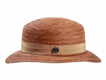Cloche Raffia fein farbig "Variante Nougat"