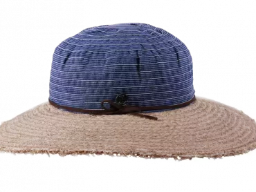 Kofferhut mit ausgefransten breiten Rand
