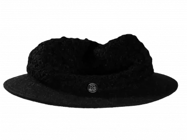 Bucket Damenhut in Schwarz zum Flachdrücken