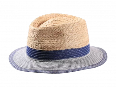leichter Strohhut Traveler in Natur/Blau
