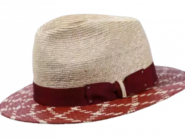 Fedora City “Oberfreiamt„ Panama & Weizen, Garnitur Bordeaux