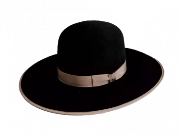 Westernhut Open Crown in Schwarz