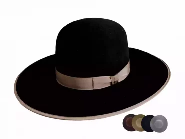 Westernhut Open Crown in Schwarz