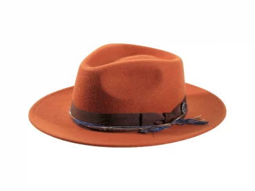 Filzhut Fedora Wolle "waxed Ribbon"