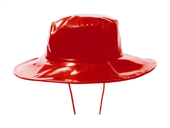Regenhut mit breiter Krempe Farbe Rot