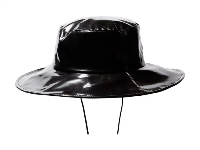 Regenhut mit breiter Krempe Farbe Schwarz