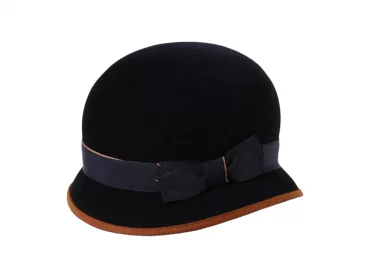 Damenhut Cloche Haarfilz Velours m. Filzeinsatz