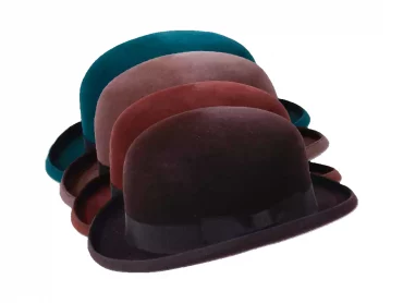 flache Melone Bowler aus Haarfilz
