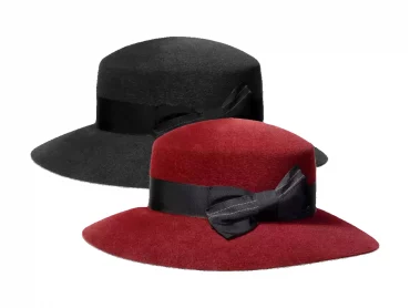 Damenhut velours mit Doppelmasche
