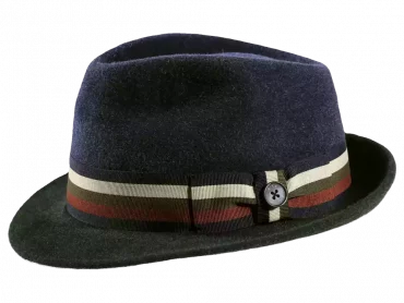 Trilby Haarfilz 2-Piece meliert nieder Marine/Petrol