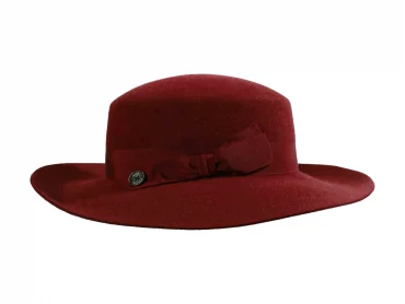 Aufschlaghut Damen Velours meliert