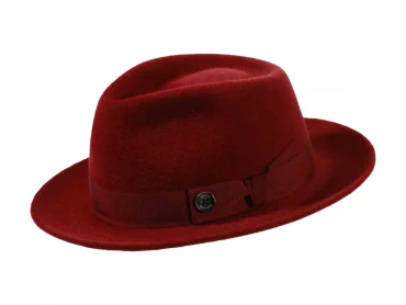 Haarilzhut Fedora/Bogart Velours meliert plus Klapprand