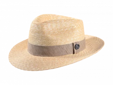 Strohhut Bogart mit Leinenhutband Sand
