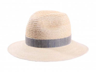 Sommerhut Fedora Natur mit Hutband in Ciel