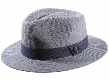 Strohhut Traveler aus Hanf in Silberblau