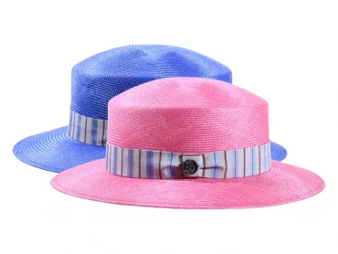 Damenhut Cloche in Blau oder Pink für den Sommer