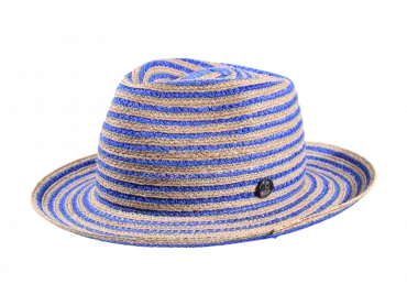 Sommerhut Fedora gestreift Blau