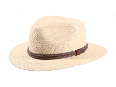 Panamahut Natur mit Lederhutband
