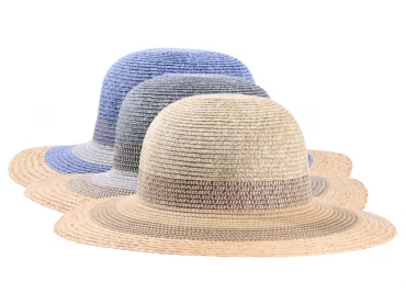 Damenstrohhut Cloche breit Multicolor