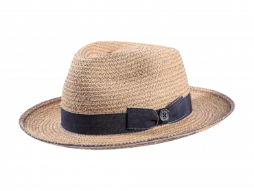 Strohhut Fedora Raffia mit Jeanshutband