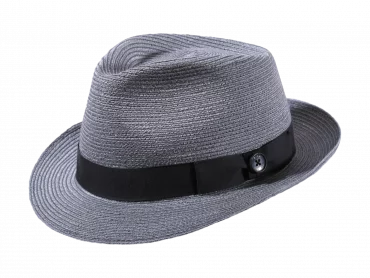 Strohhut Trilby aus Hanf Silber/Grau