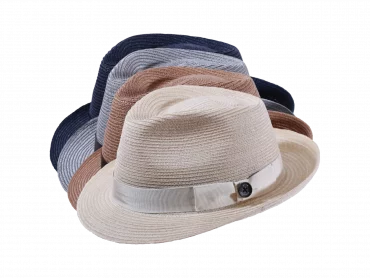 Strohhut Trilby aus Hanf farbig