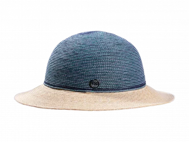 Strohhut Cloche Bi-Color Marine/Natur