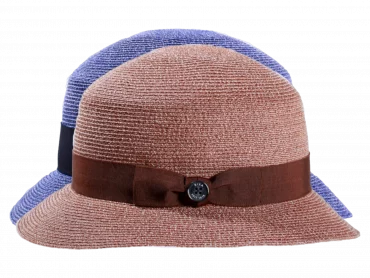 Strohhut Cloche Hanf meliert rollbar