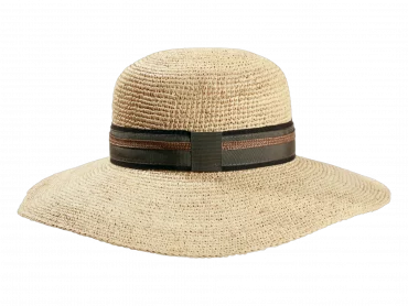 Damenhut Cloche Raffia gehäkelt grob
