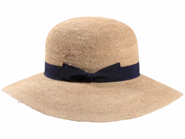 Damen Strohhut Cloche Raffia gehäkelt