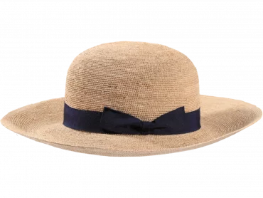 Damen Strohhut Cloche Raffia gehäkelt