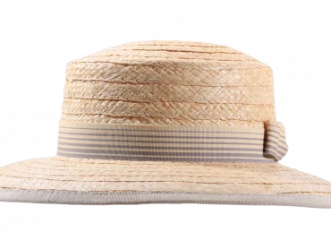 Cloche Damenhut Natur mit Einfassung