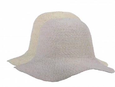 Damen Panamahut Cloche in Natur und Weiss
