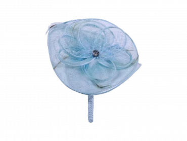 Fascinator ,Blume , mit Reif in ciel