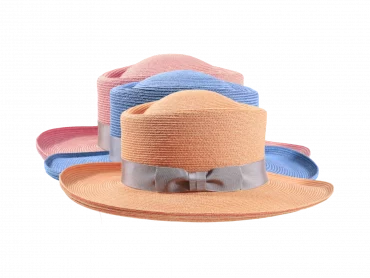 Sommerhut mit breitem Rand in Pink, Orange, Ciel