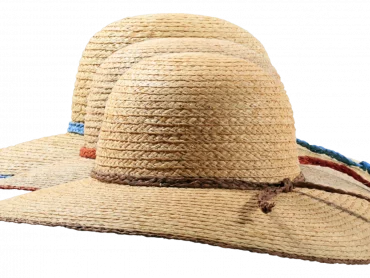 Strohhut Cloche Natur mit breitem Rand