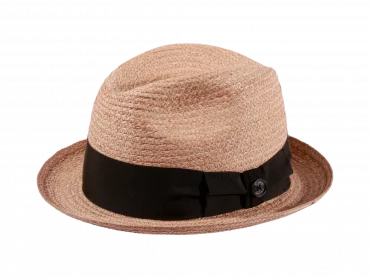Strohhut Trilby Raffia 20er Jahre Style Natur/Olive