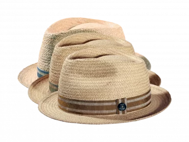 Strohhut Player Raffia mit gestreifter Garnitur