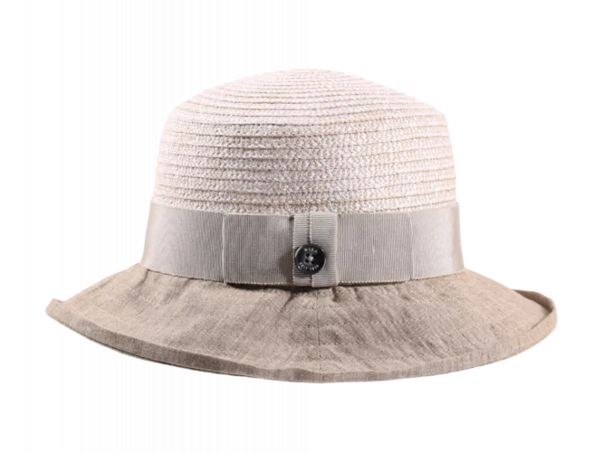 Sommer Rollhut aus Soft Leinen in Mittelbeige